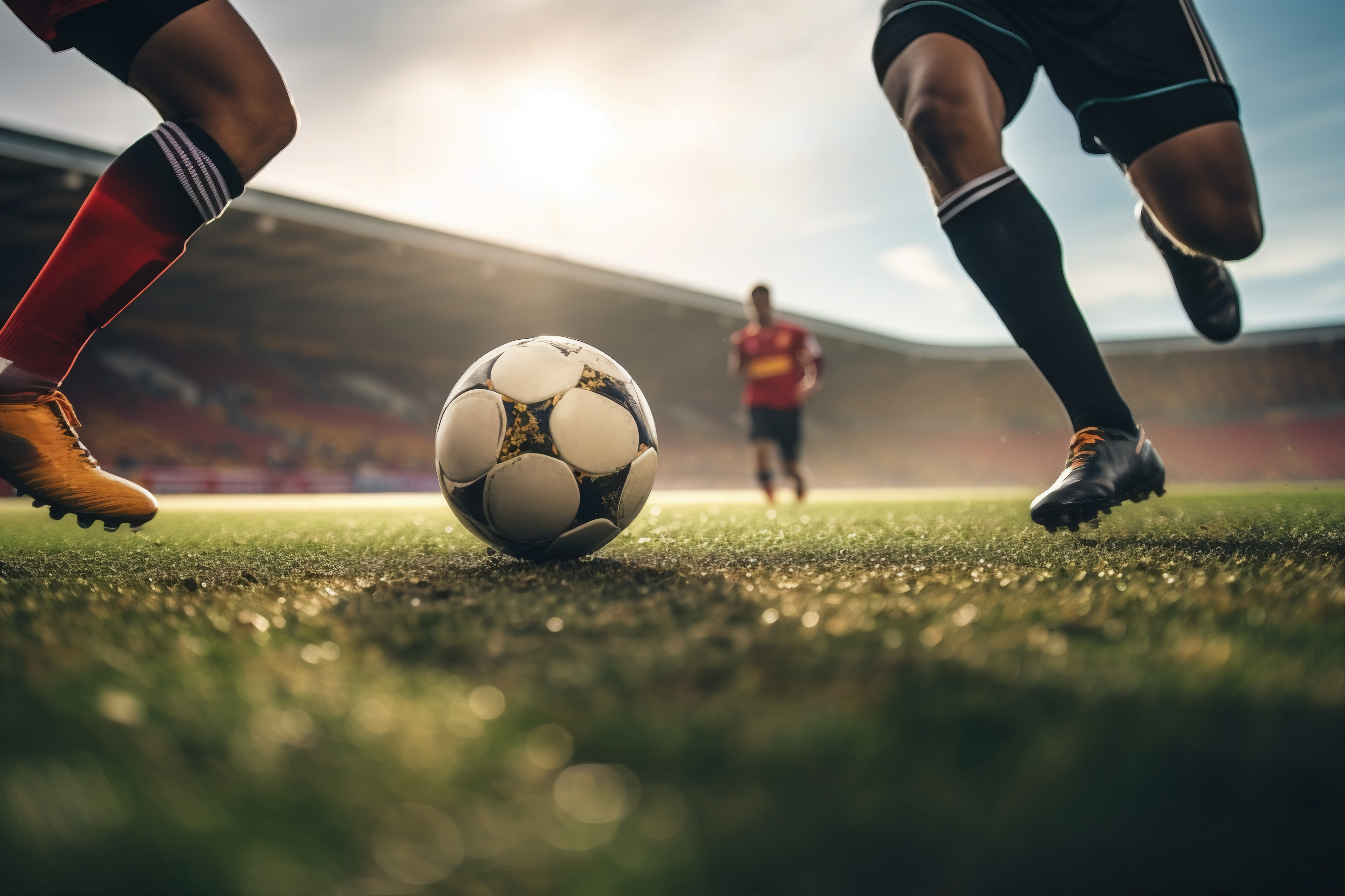 Scoreboard lights during a football match